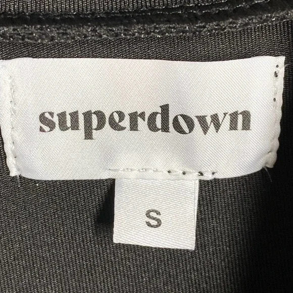 Superdown Mesh Long Sleeve 1/4 Zip Bodycon Mini Dress Black Green Womens Small - Picture 9 of 12